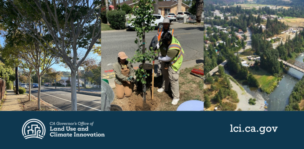 Three photos of Extreme Heat and Community Resilience grantees doing work.