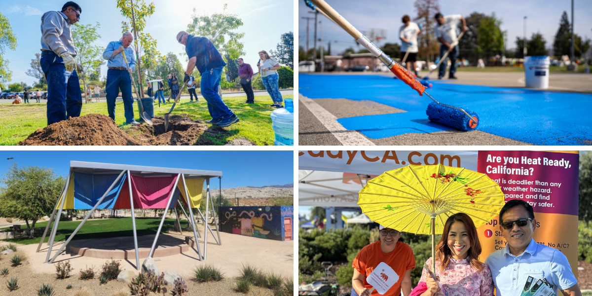 Four photos from extreme heat events and outreach